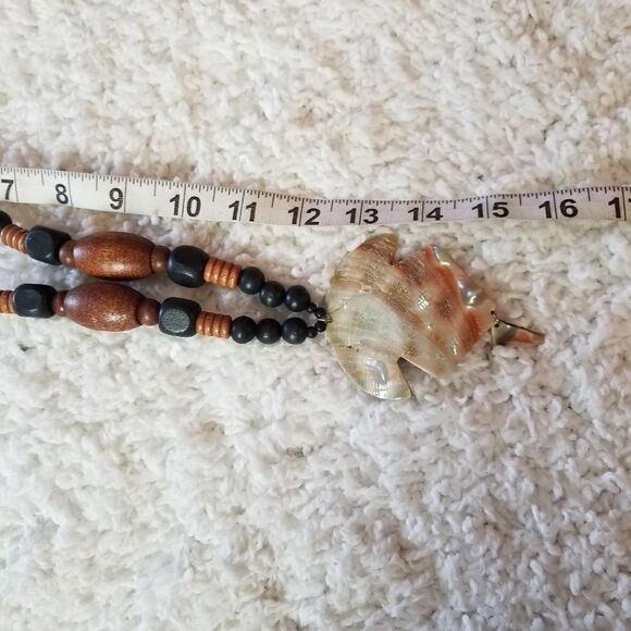 Wood Bead Necklace + Earring Set - Picture 6 of 7